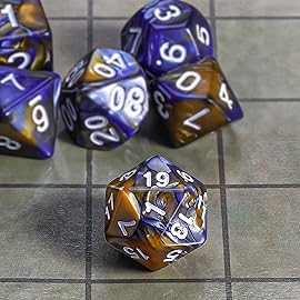 CiaraQ DND Polyhedral Dice Set with a Black Dice Bag for D&D RPG MTG Role Playing Table Games