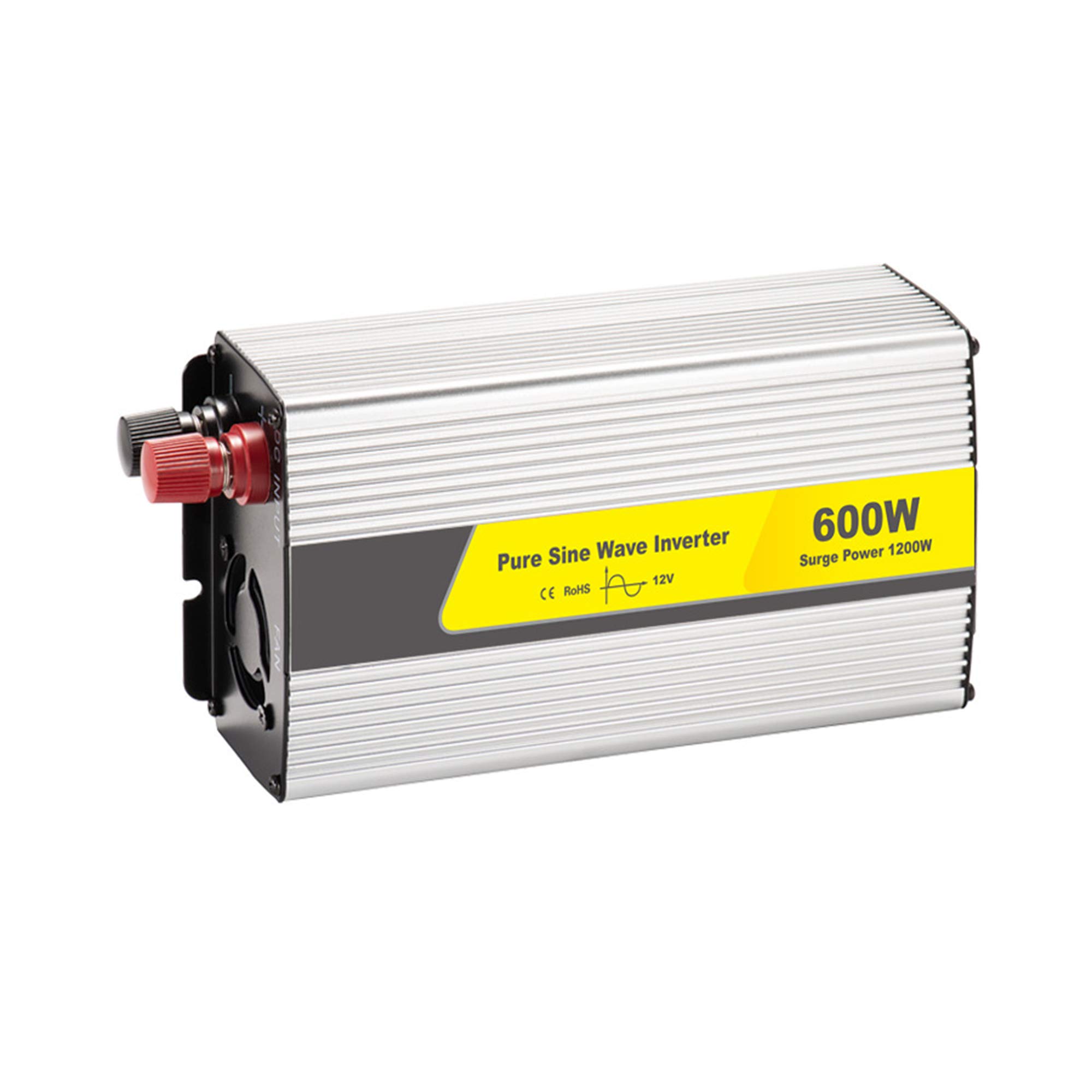 Inversor para Automóvil De 600 W, Inversor De Onda Sinusoidal Pura De CC 12V / 24V A CA 220V, con Puerto De Carga USB Y Toma De CA, Adaptador De Convertidor De Batería