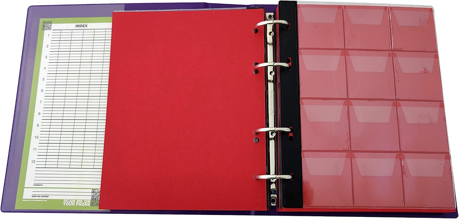 Collector Coin Album for Mix Sizes Coins from Small Till Large Coin, with Pages and red dividers + Index (Album for 221 Coins - Image 4