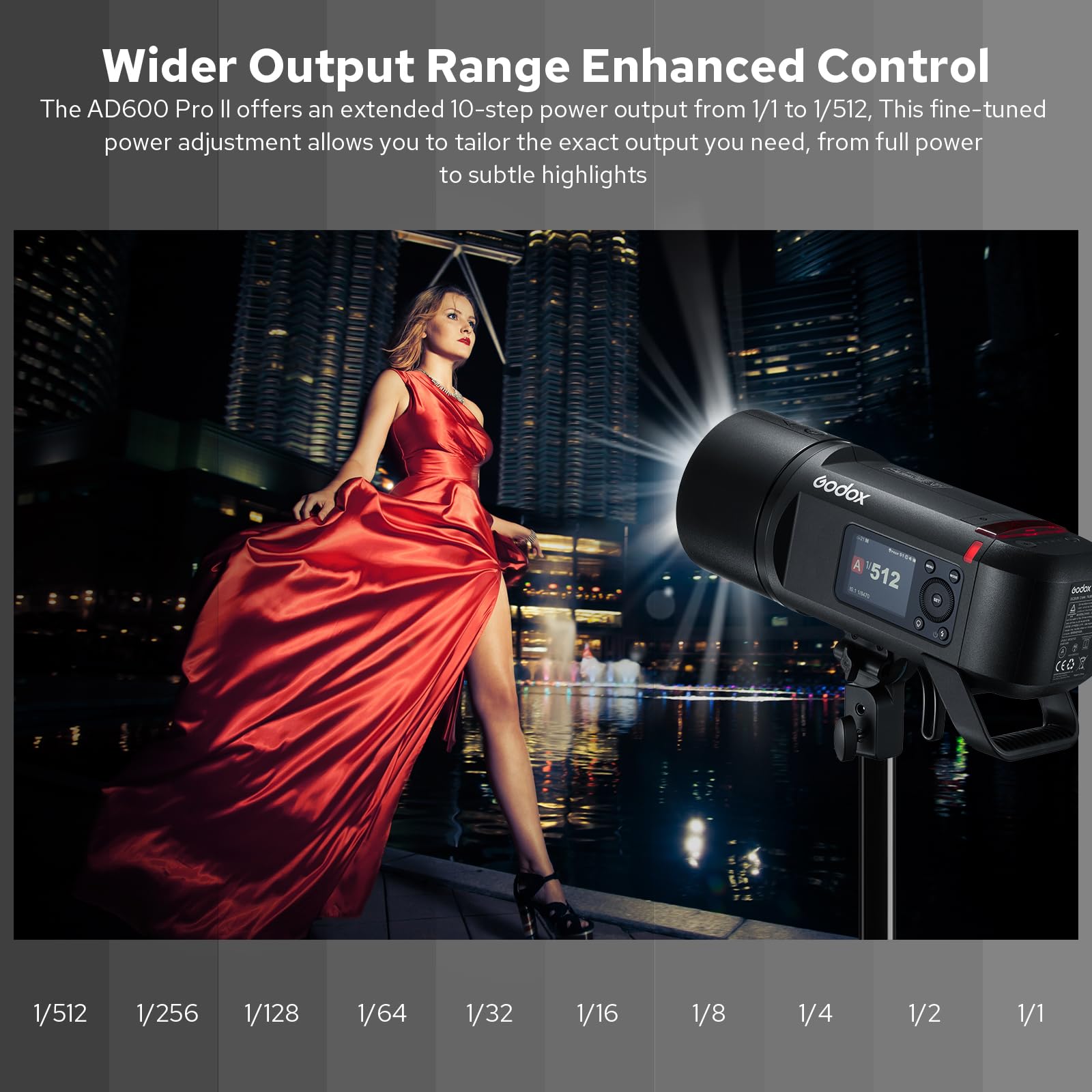 Godox AD600 Pro II Flash Strobe Extérieur 600Ws GN87 1/8000s 2,4G Sans Fil avec 40W Modéling LED, 0,01-0,9s Recyclage, Monture Bowens