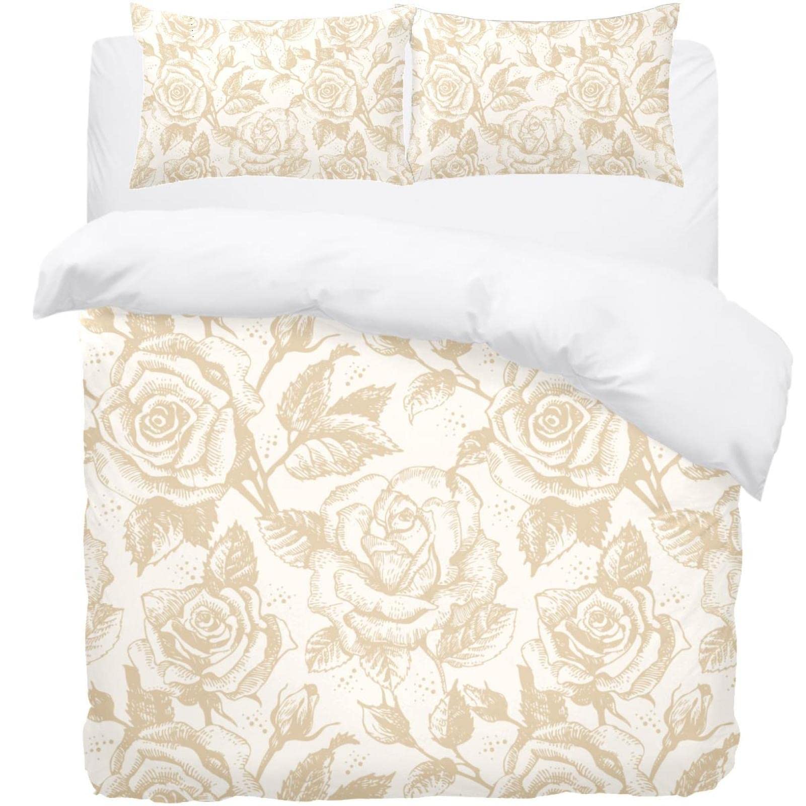 Parure de lit motif roses pour une chambre parentale cocooning et douce