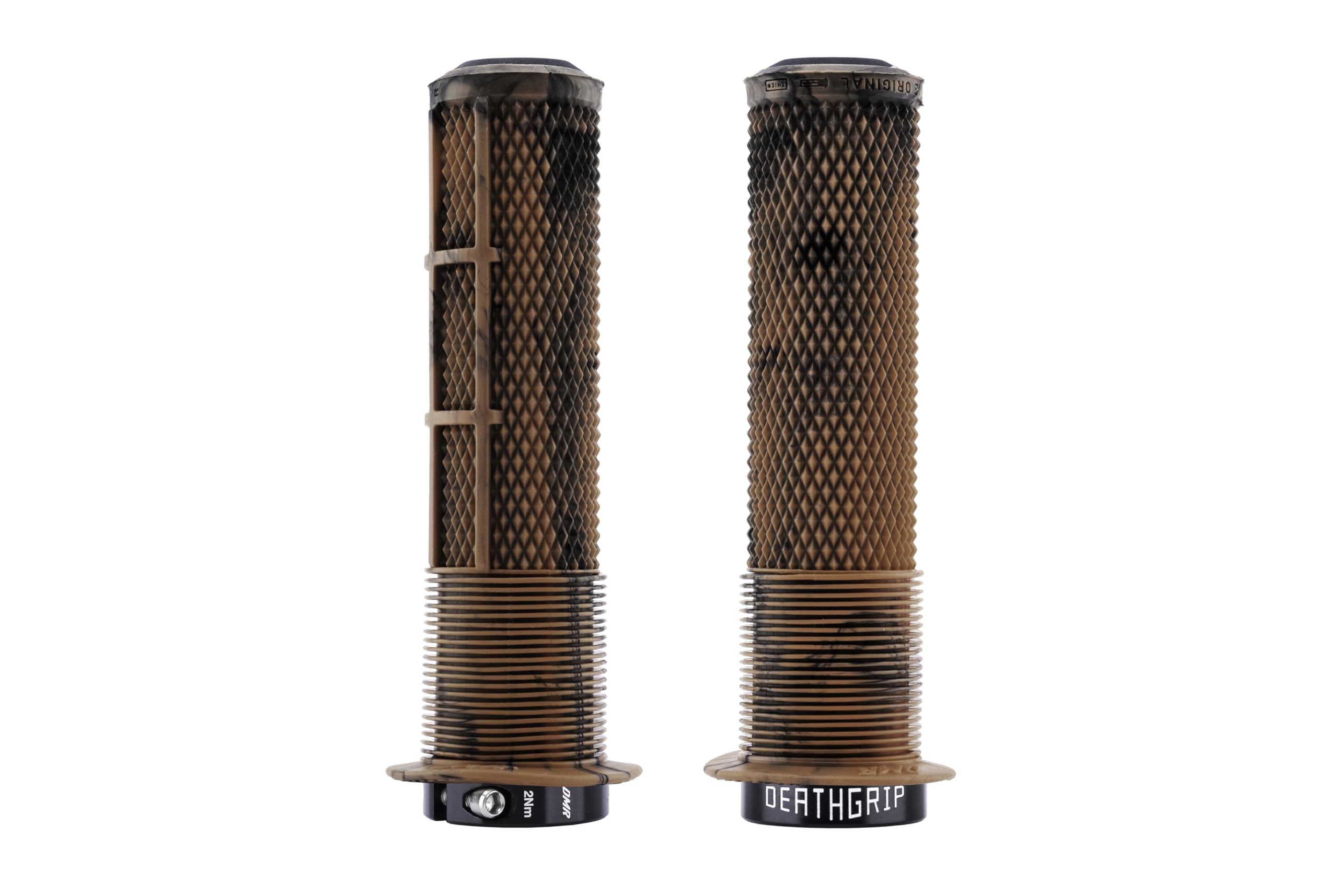 DMR Deathgrip 2 Flanged Handlebar Grips (Brown Marble, Thin)