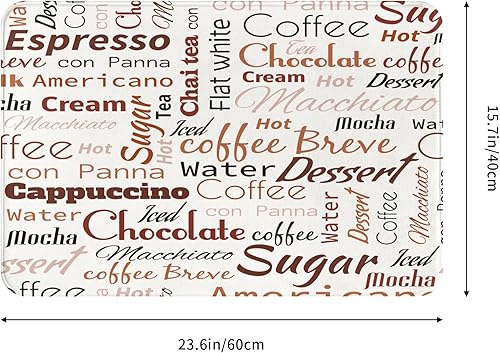 Miniatura 2 de Tapete de cocina de café y comida, tapete antideslizante para interiores y exteriores, tapete de bienvenida para puerta de entrada, pasillo,
