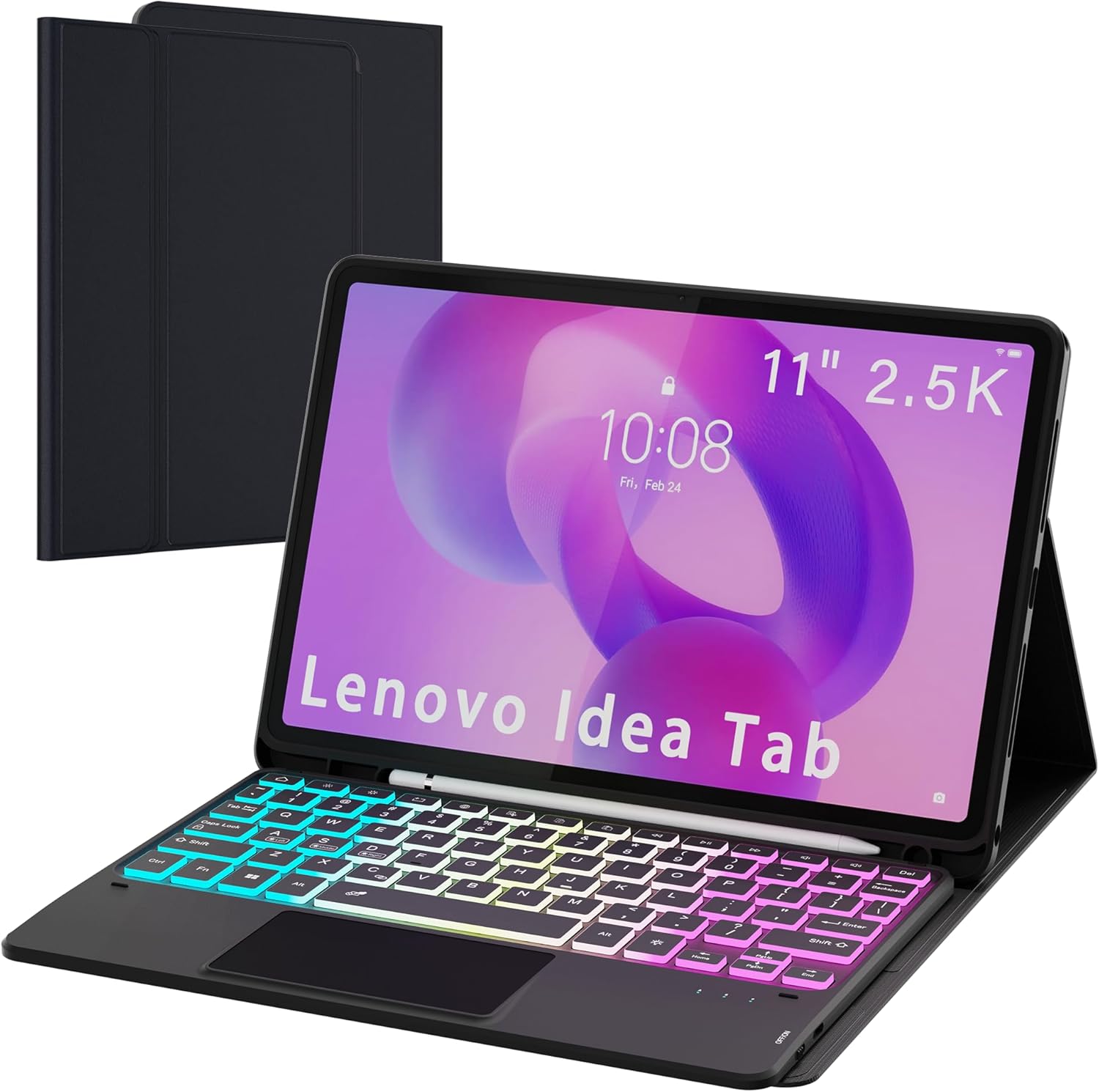 for Lenovo Idea Tab 11-inch 2025 Keyboard Case: 3 Zone 7 Colors Backlit Trackpad Keyboard for 11" Lenovo Idea Tab(TB-336ZU/336FU) - Detachable Smart Touchpad Wireless Key Board Cover with Pen Holder