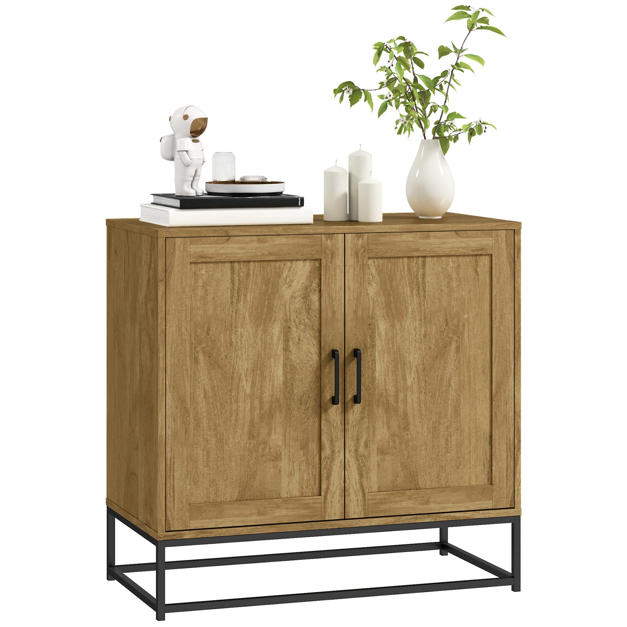 HOMCOM Credenza Soggiorno, Mobile Ingresso, 2 Ante, 80x40x78 cm, Naturale