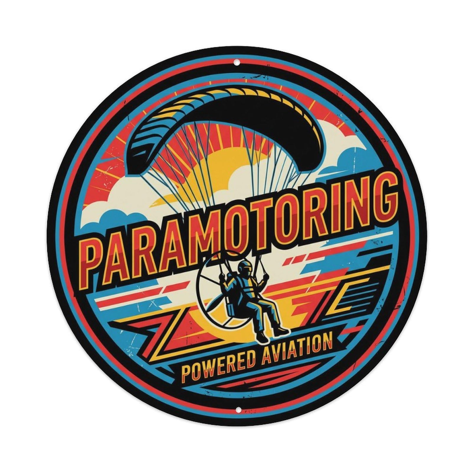 Vintage Paramotoring Extreme Sports Badge Metal Tin Sign