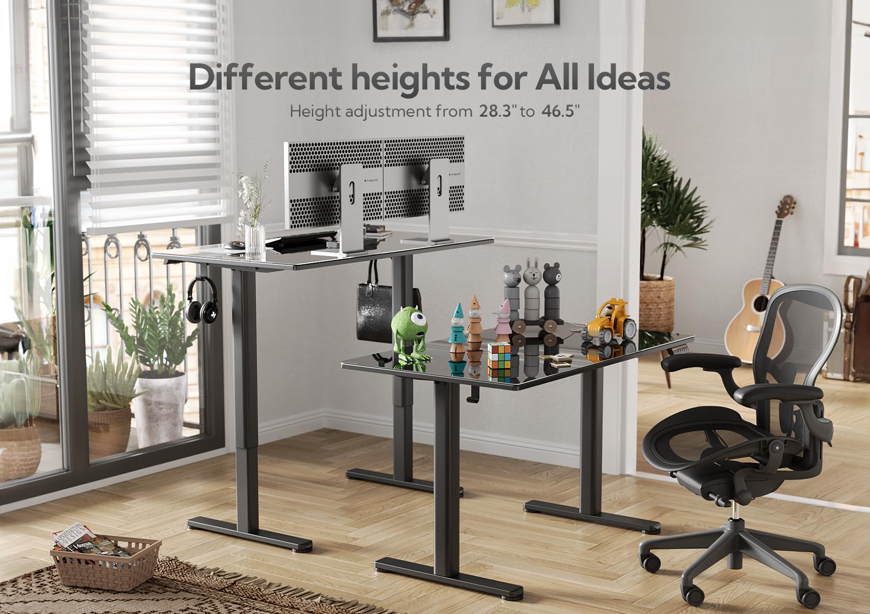 Bureau Assis Debout Mobile pour Ordinateur Portable, Petit Bureau