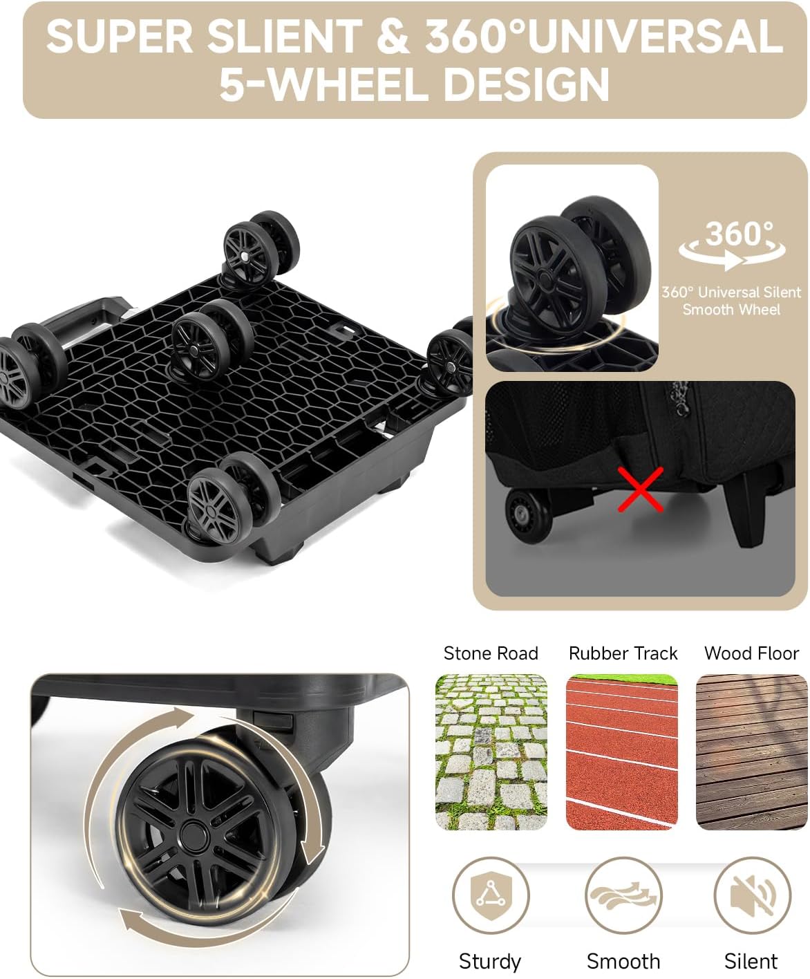 2025 Rolling Teacher Tote Bag with 15.6" Laptop Compartment - Image 3