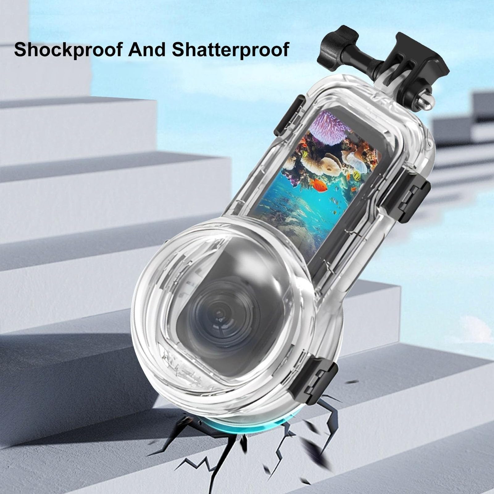 Custodia Subacquea Invisibile per Fotocamera X5 a 360 Gradi, Guscio Protettivo Resistente con Protezione Completa Invisibile, Design Perfettamente su Misura per Immersioni/snorkeling -