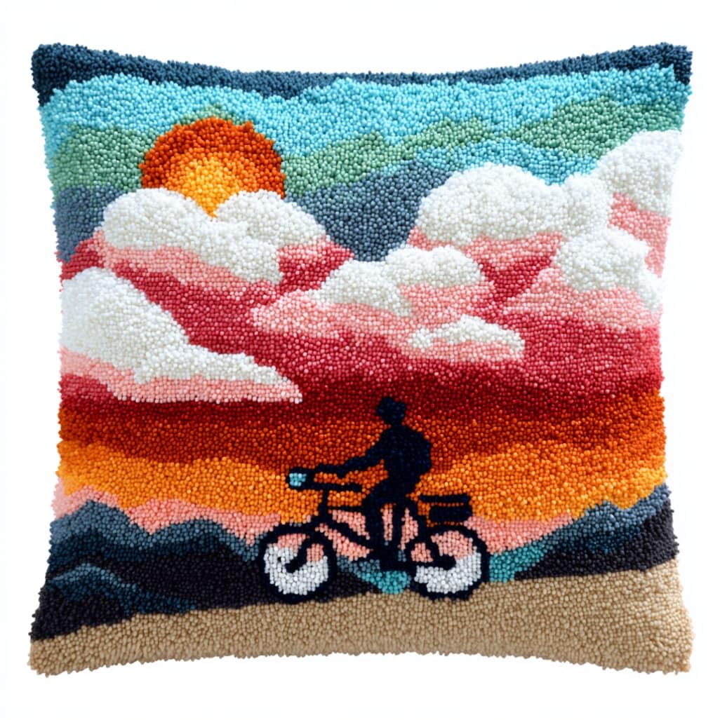 AxiangziK Latch Hook Kits for Adults,Cartoon Bicycle