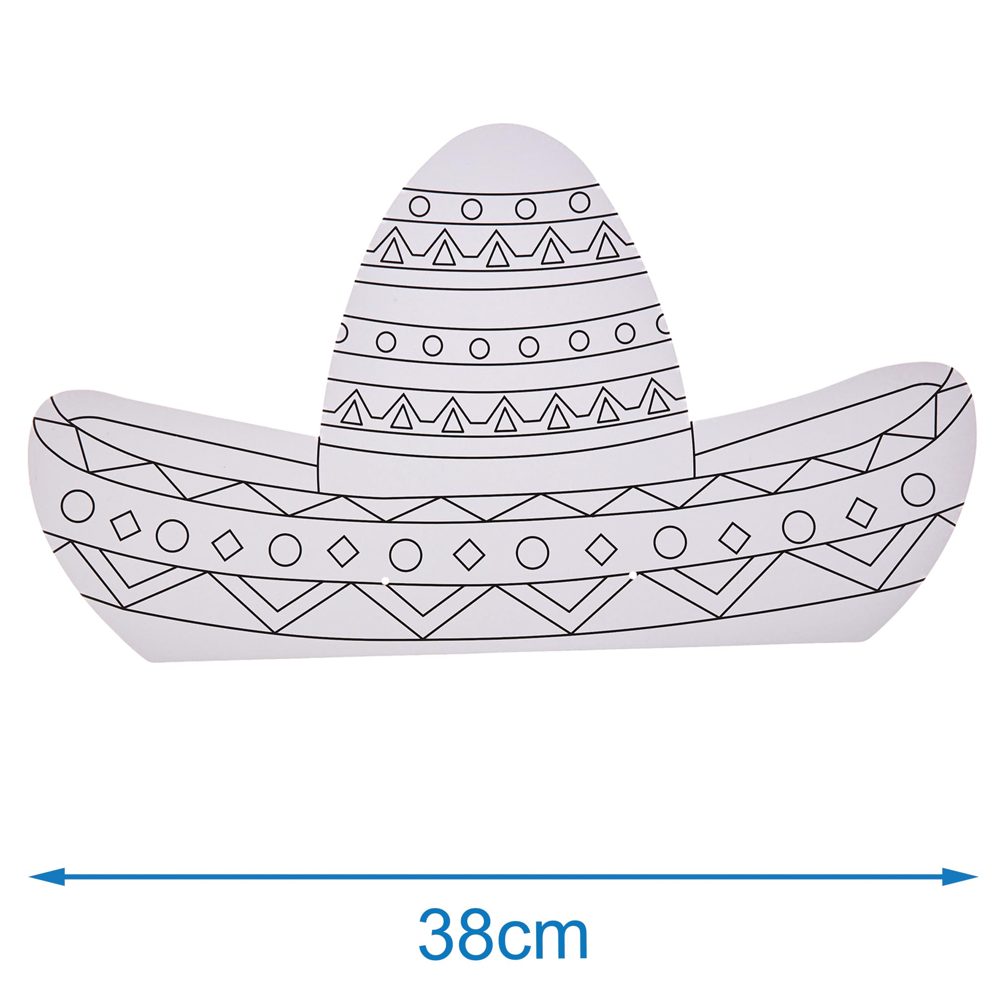 Baker Ross FN022 Colour-in Sombrero Hats - Pack of 8, Fancy Dress Costume Arts and Crafts, Multicolour, 38cm - Image 4