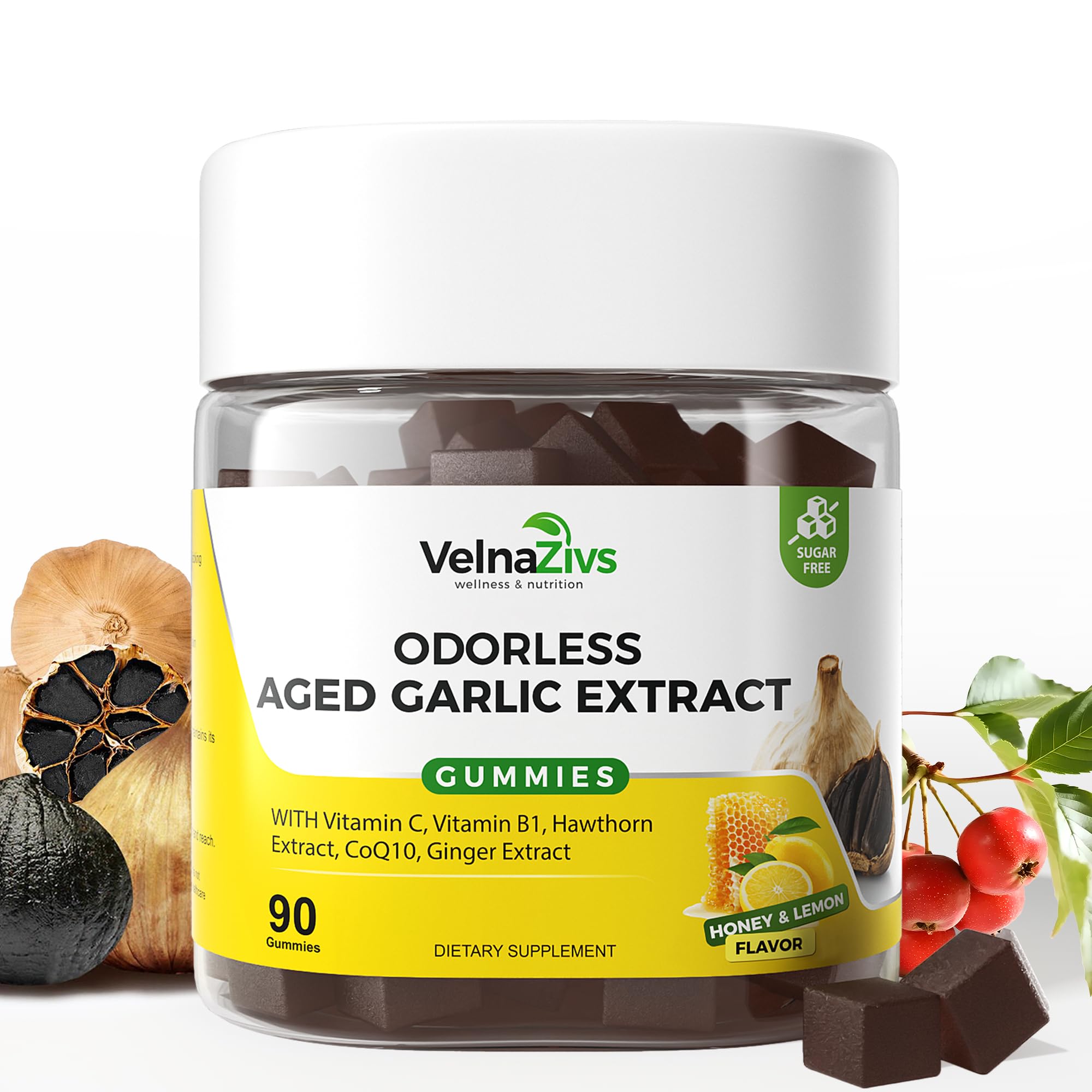 Aged Garlic Extract Gummies for Adults 25+, 90 Count