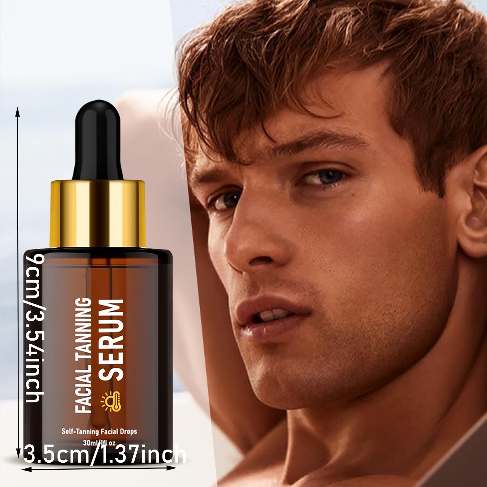 Samoopalające krople do twarz, samoopalający się płyn do kremu, akcelerator jasności i naturalnego koloru twarz, 30 ml