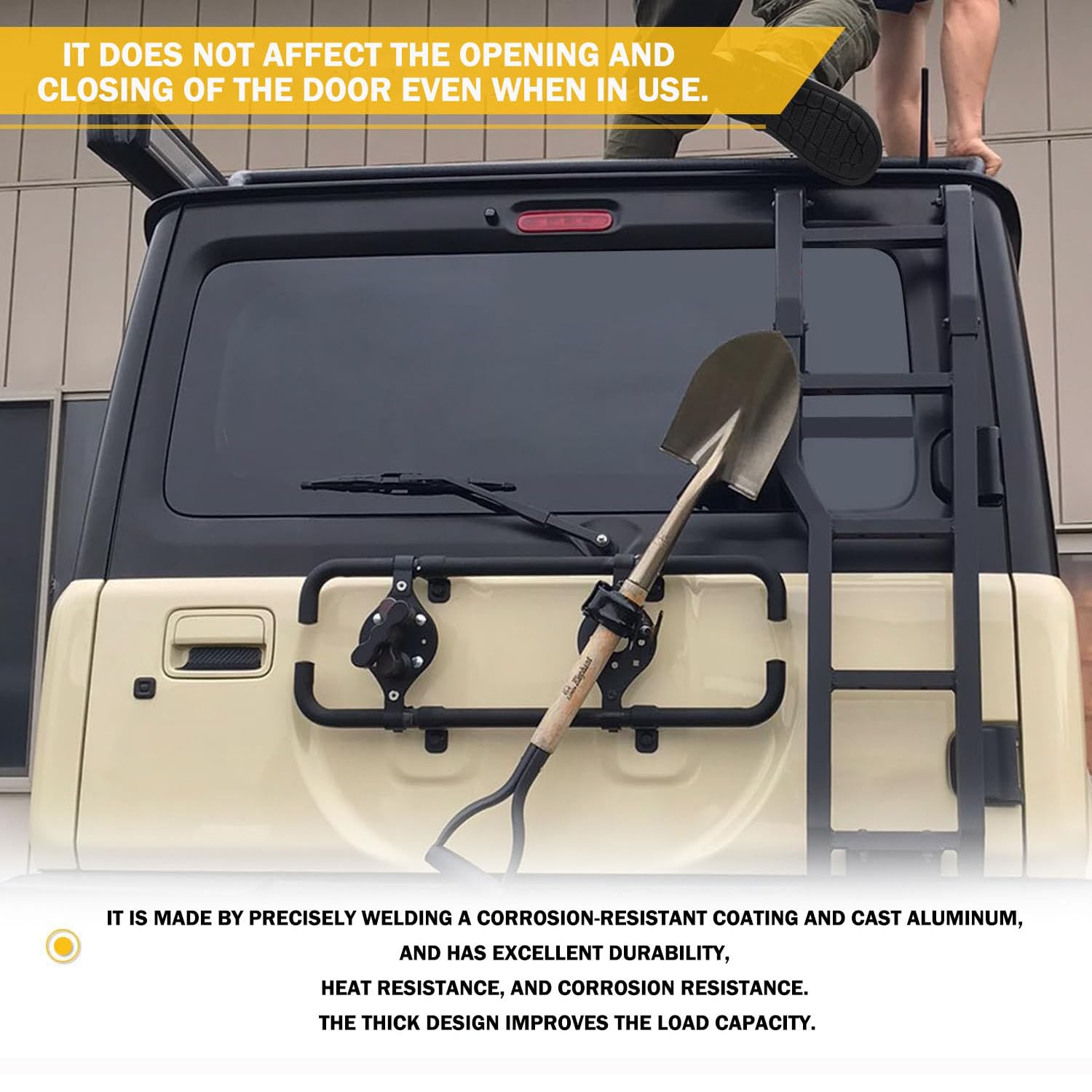 Scaletta posteriore per Suzuki Jimny Sierra JB64 JB74 2019-2024, scala posteriore Cross Country per Jimny, scala posteriore integrata, nera