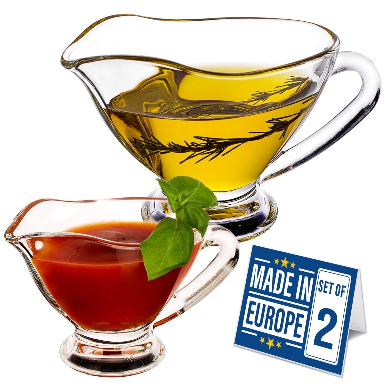 Salsiera per condimenti per insalata, condimenti, condimenti, ciotola con manico, in vetro trasparente, per dessert e salse, per cucina e ristorante (10,5 cm)