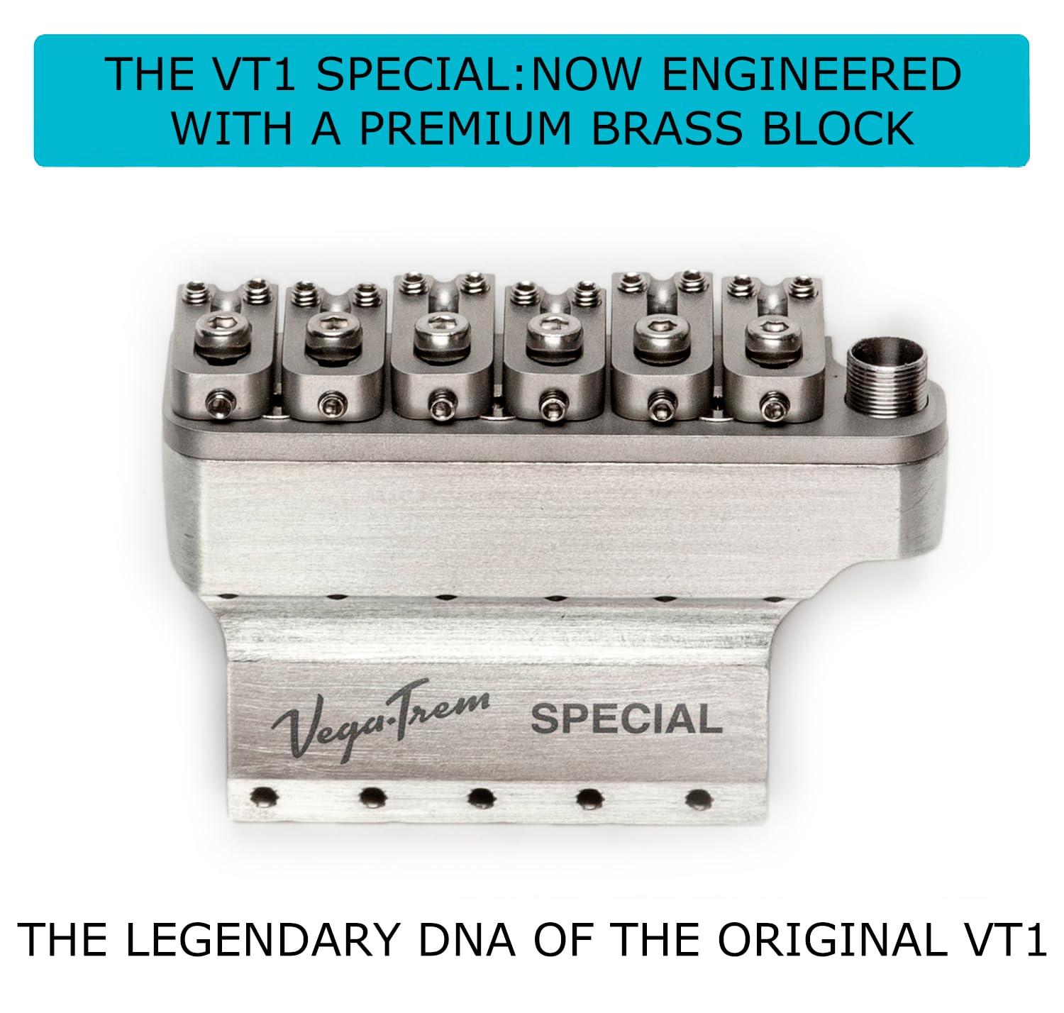 Vega-Trem VT1 Special Standard 6-Screw Strat Gitarre Tremolo Bridge für Strat No Mods Einfache Installation (Satin, rechts)