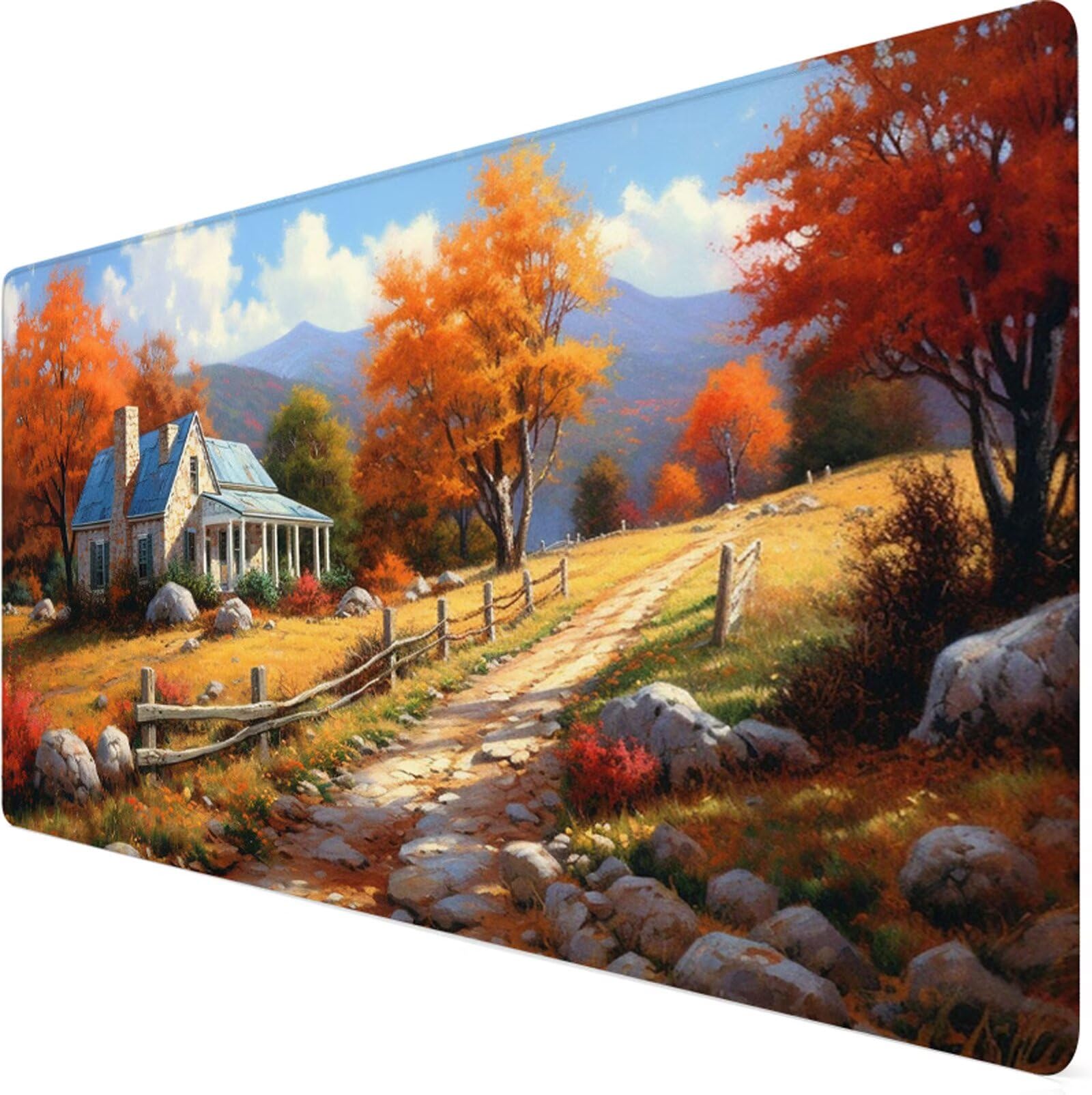 Podkładka pod mysz XXL 1200x600x3mm podkładka pod mysz rolnicza podkładka pod mysz jesienna poprawia precyzję i szybkość, wodoodporne antypoślizgowe, szyte krawędzie, akcesoria do gier, komputer