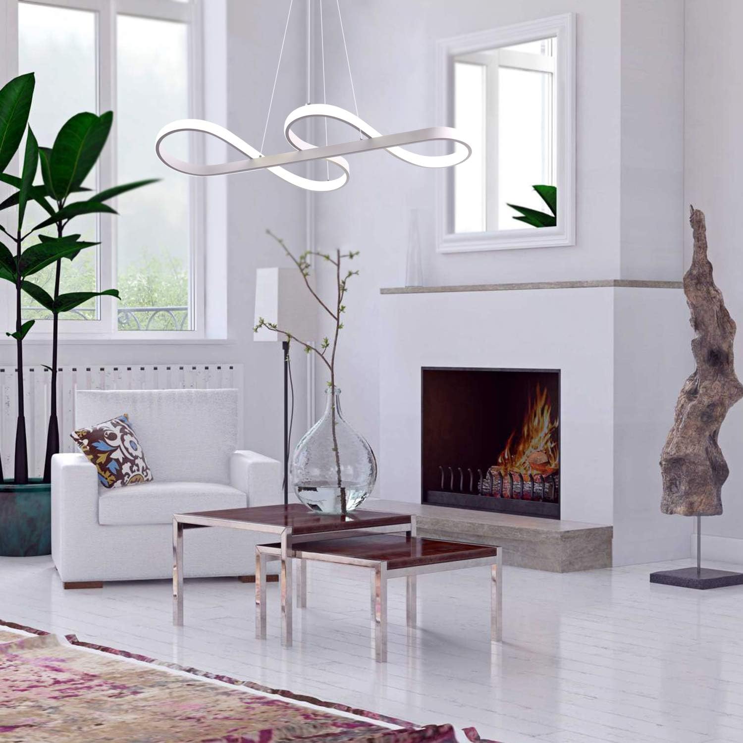 50% оƒƒ Dіѕсоunt Leniure White Musical Note LED Light Pendant Lamp Chandelier Lighting Fixture 30 Wide 14 Deep 4 High, Warm White 3000K