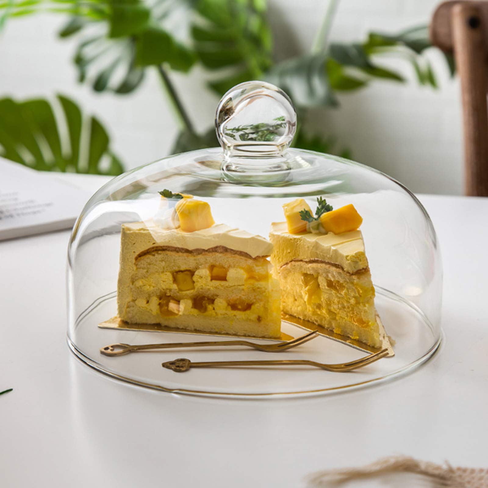 Copertura per Alimenti, Campana Coperchio Microonde,Cupola per Pasticceria da tè pomeridiano, Coperchio a Cupola per Formaggio, Snack a Cupola in Vetro Facili da Pulire e Copertura a Cupola