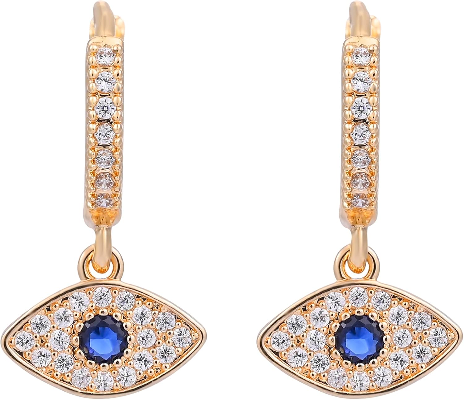Luxury Gold Plated Earrings with Stylish Charm Designs Evil Eye Patterns good for Daily Wear Parties Special OccasionsEnhance Your Attire with These Eye-Catching Ladies' Jewelry Accessories - Image 3