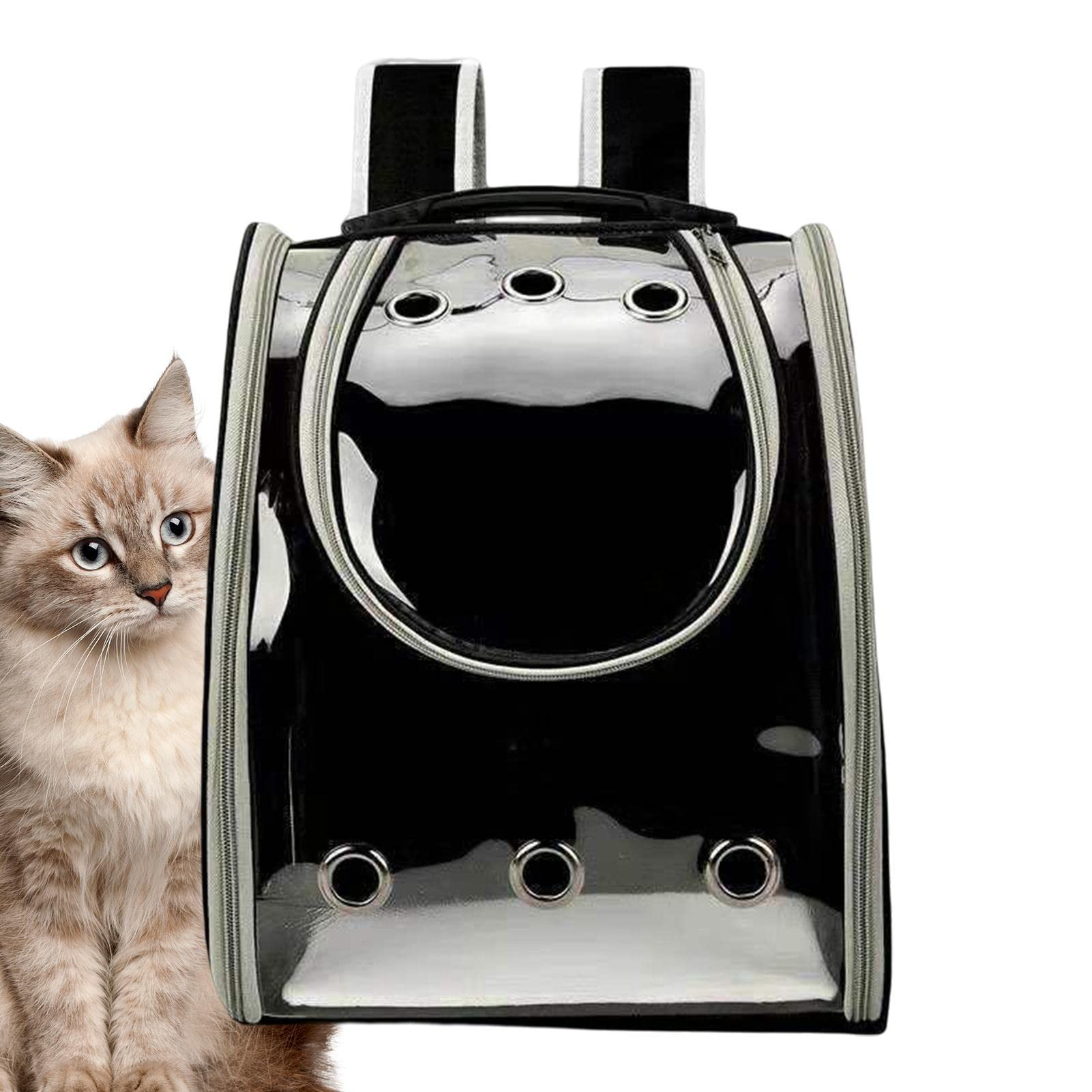 Mochila Viajera para Gatos Bolsa de Transporte Transpirable y Transparente | Mochila de Viaje que Ahorra Esfuerzo que Permite Disfrutar en Familia y con Amigos