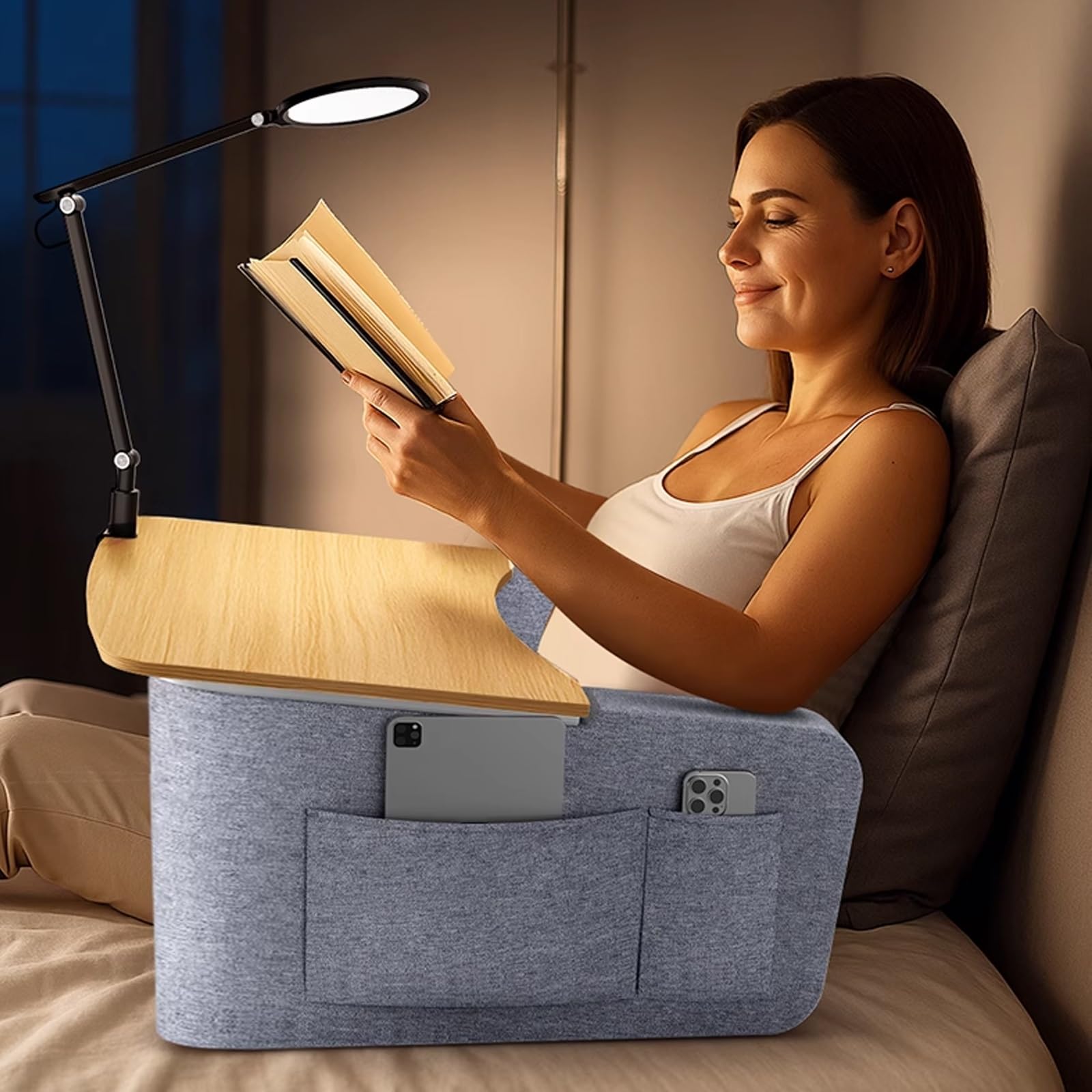 Stolik z podłokietnikami – ergonomiczne biurko na laptopa dla dorosłych, idealne do pisania i pracy w łóżku