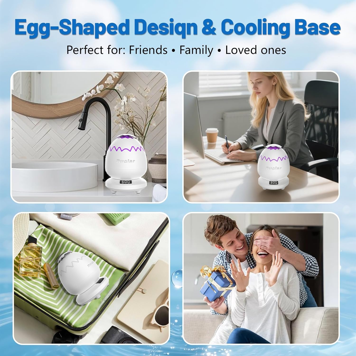 Ultrasonic Retainer Cleaner Machine for Dentures | 45kHz Dental Cleaning Pod for Aligner, Nightguard, Braces, Jewelry, Watch, 3 Timer Modes - with Cooling Fan & Removable Base (Light Purple) - Image 8