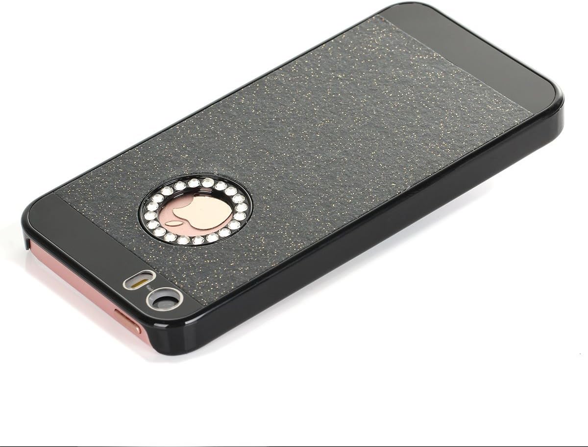 iPhone 5S Case,iPhone SE Case, BENTOBEN Glitter Luxury Shiny Bling Rhinestone Laminated with Sparkly Synthetic Leather Protective Case for iPhone 5 5S SE, Black