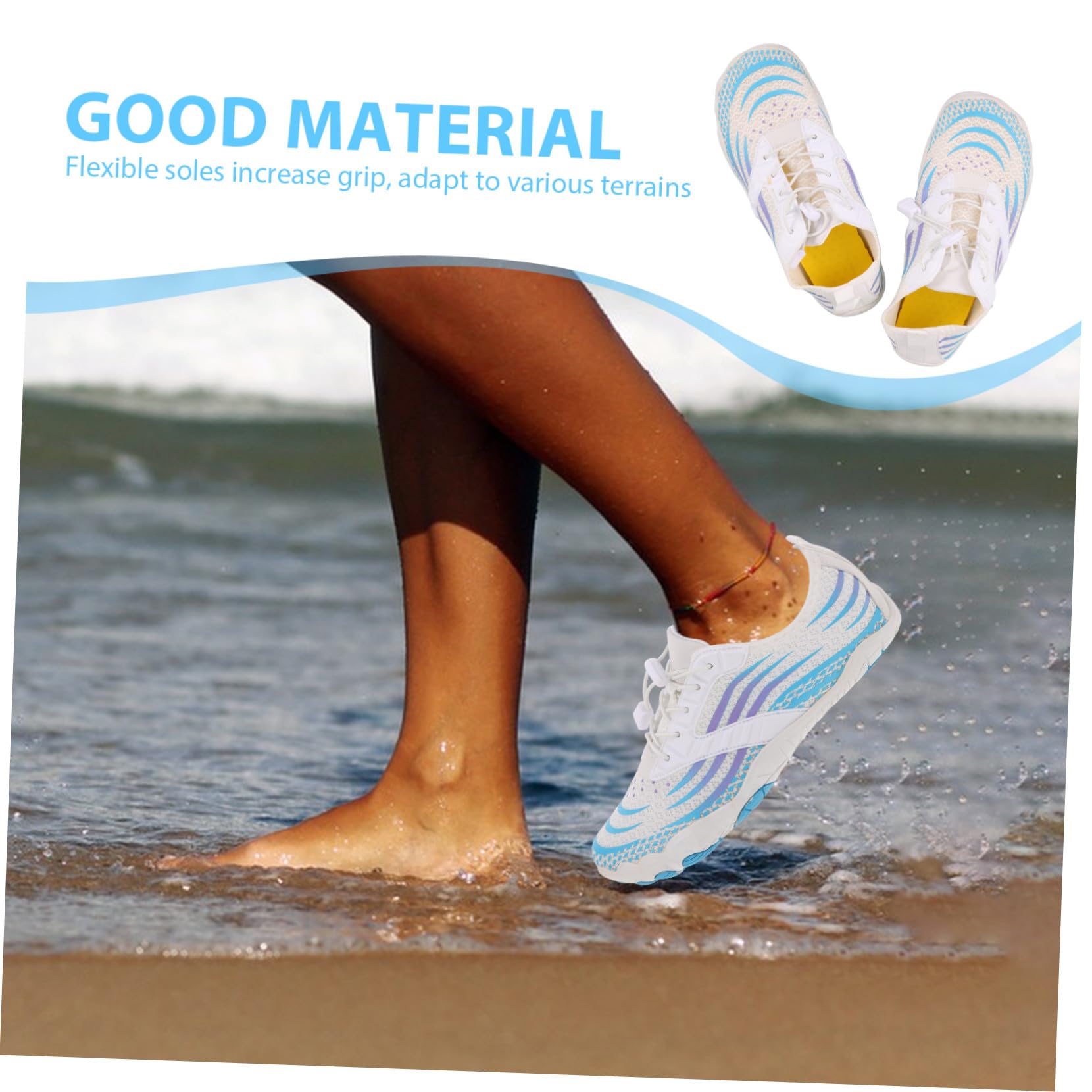 FRCOLOR Scarpe da Acqua Uomo Donna Scarpette Barefoot Traspiranti e Antiscivolo con Suola in Gomma Asciugatura Rapida per Nuoto Kayak Surf e Trekking in Spiaggia