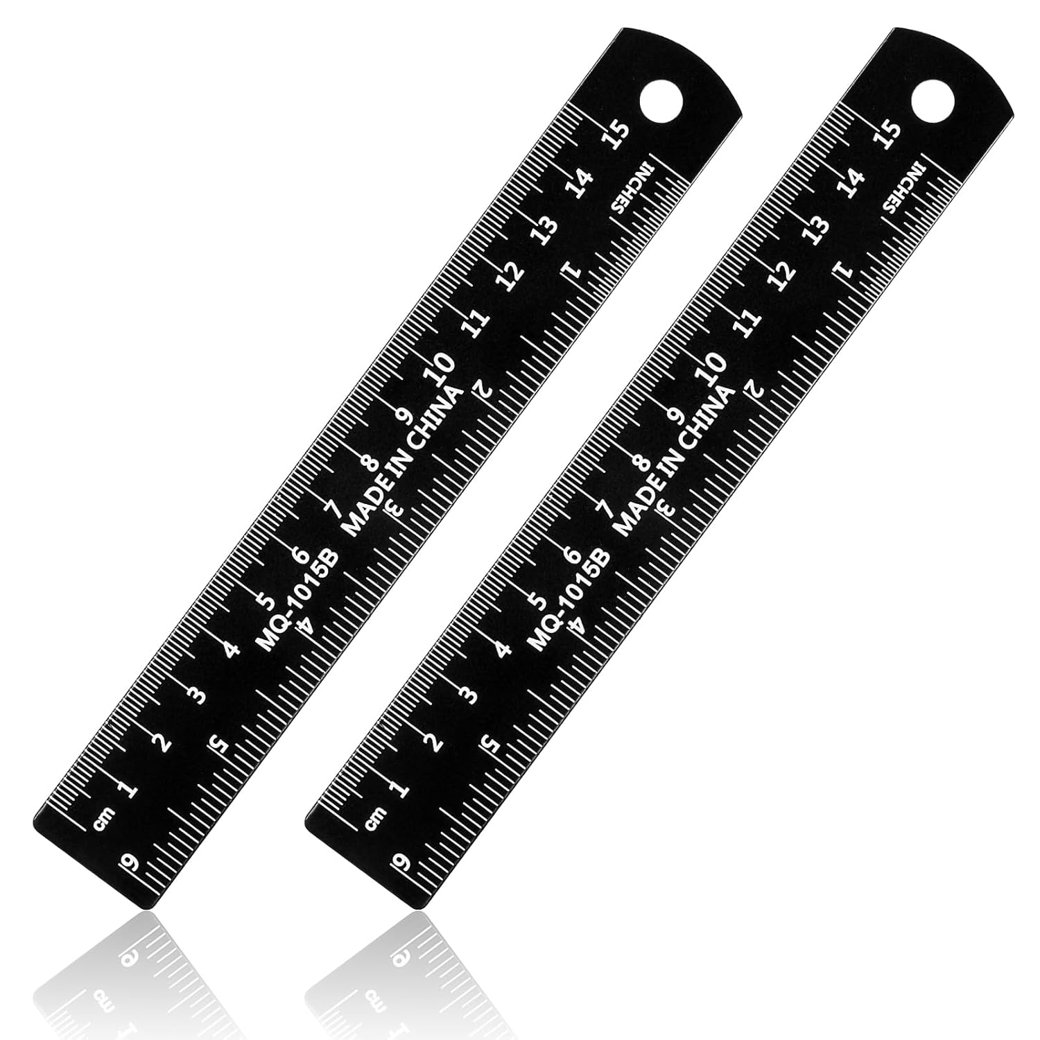 Metal Ruler, 2PCS 6 Inch Rulers with Inch to mm Conversion Table Black ...