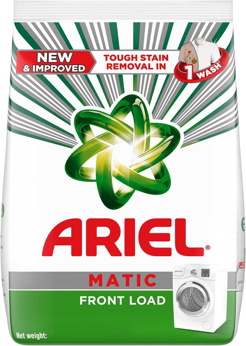 Matic Detergent Powder Front Load - 1kg | Removes 100 Tough Stains in 1 wash | Specially Designed for Washing Machines | Fresh Fragrance