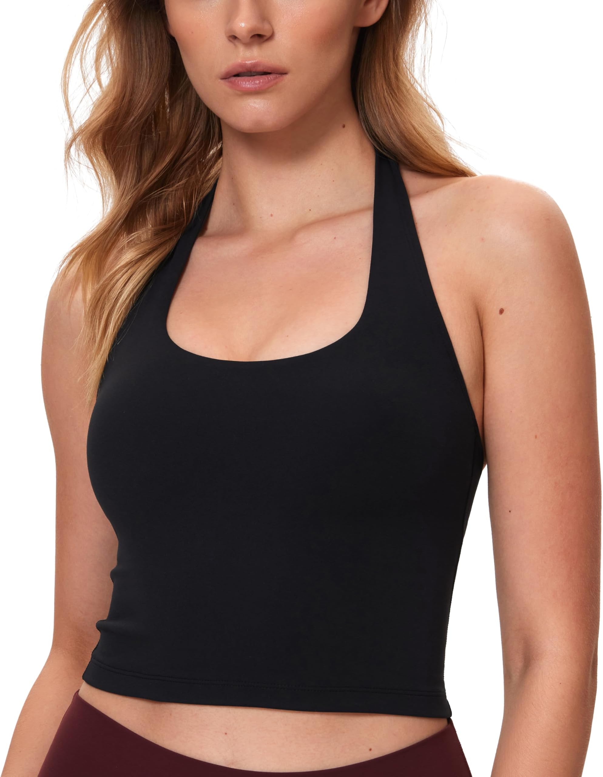 CRZ YOGA Butterluxe Sports Bra, Yoga, Bra Top, Halter Neck with Cups, Tank Top, Yoga Wear, Pilates Wear