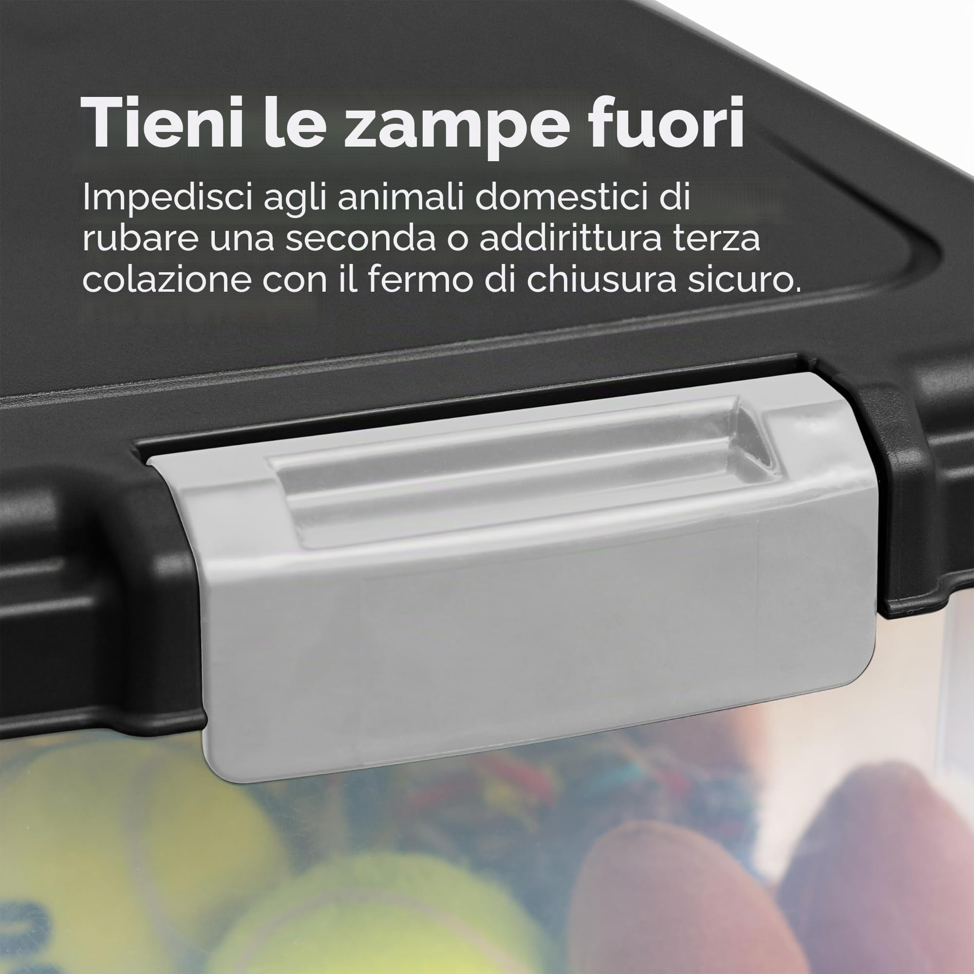 Iris Ohyama, Contenitore per Crocchette Ermetico, 30L+10L, Nero, Ermetici, Plastica, con Coperchio, Per Cibo per Gatti, Cani, Cibo secco, Crocchette, Dolci, MP-8&MP-1