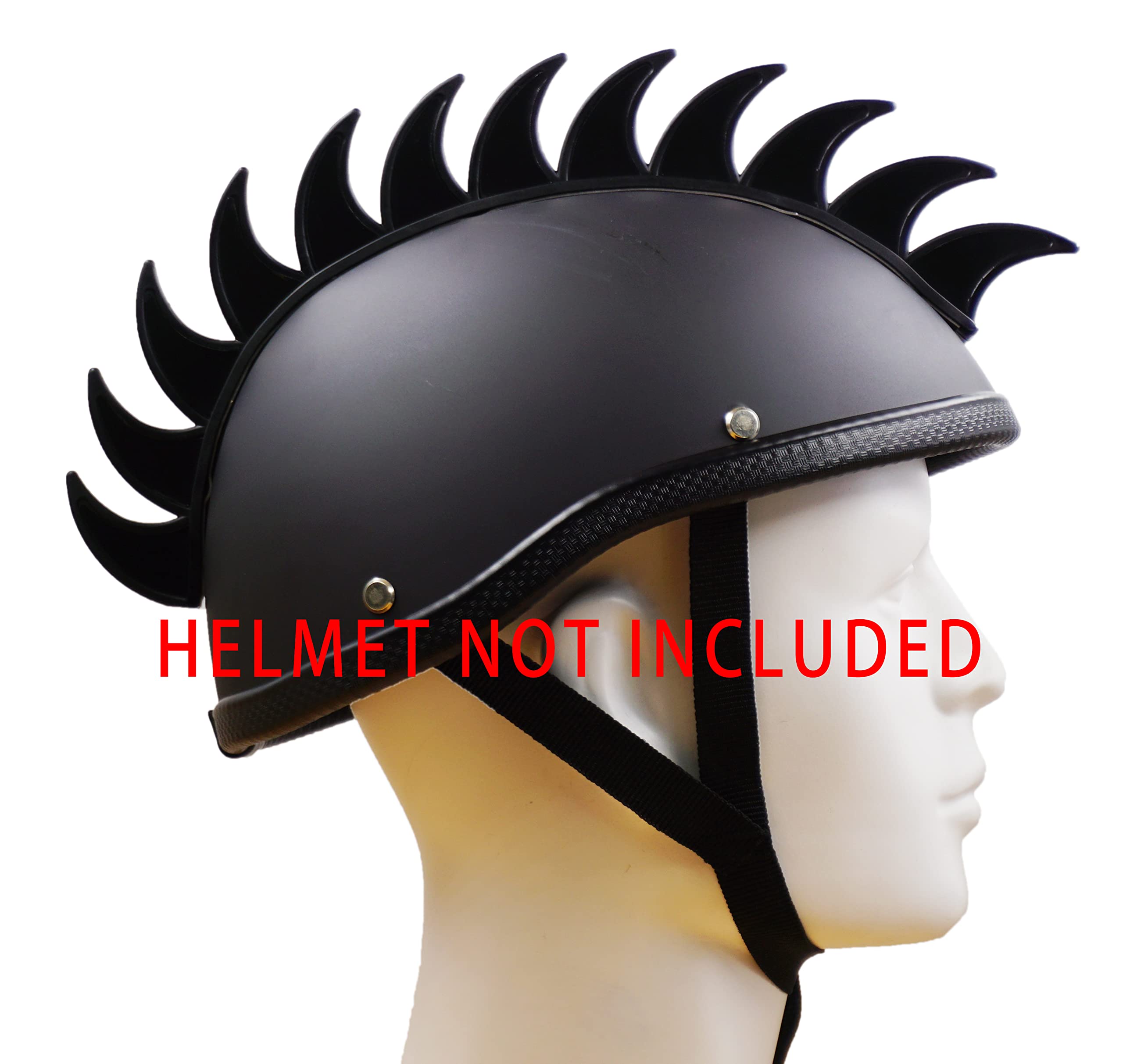 Hot Rides Reflecive Punk Rubber Mohawk Warhawk Wig Accessory Stick On Helmet for Ski Skate Bike Biker Bicycle Scooter Motorcycle Helmet (Saw