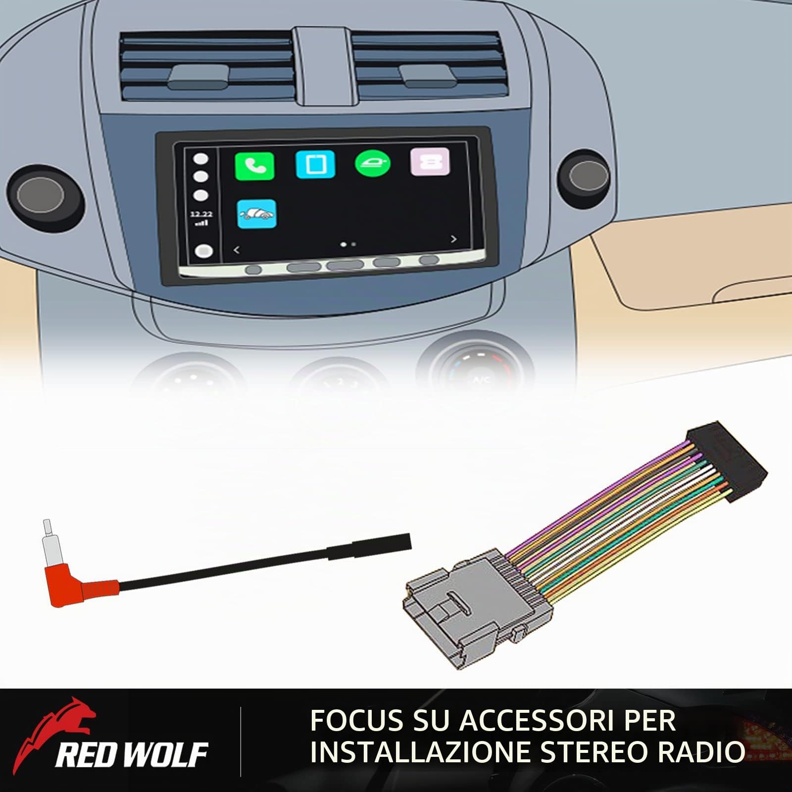 RED WOLF Cavo Adattatore USB Interfaccia Radio Adattatore di Ritenzione per Fiat 500 Alfa Romeo Mito Vauxhall Corsa E Adam Peugeot Boxer 2014-2022 Mantiene Spina USB OE per Unità Principale Stereo