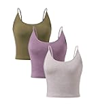 Women's Crop Tank Tops 3-Pack Soft Breathable Bamboo Rayon Camisole for Women Layering, Lounge, Sleepwear