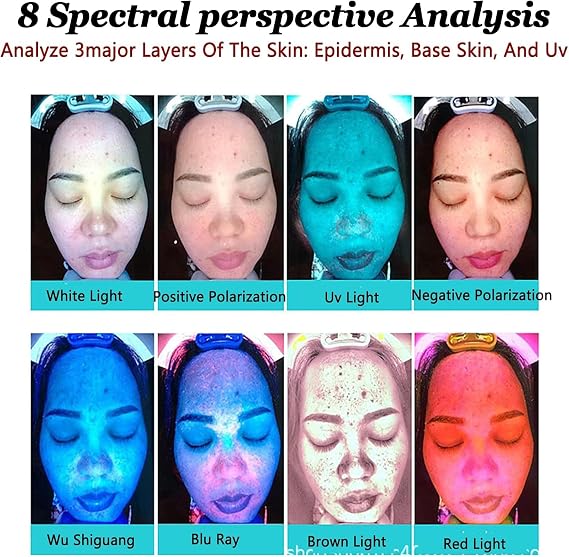 Skin Analysis Machine Professional Skin Analyzer Machine Skin Analysis Analizador De Piel Facial Profesional Skin Detector Analysis for Healthy Skin Care,White-21.5-inch