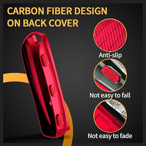 Miniatura 6 de TANGSEN Funda para llavero de TPU compatible con KIA NIRO Optima Rio Sorento SPORTAGE con textura de fibra de carbono transparente de 3 botones