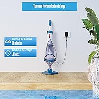 Vista 4 de Aspiradora de piscina para piscina sobre el suelo con un poste telescópico, tiempo de funcionamiento de hasta 1 hora, limpiador de piscina