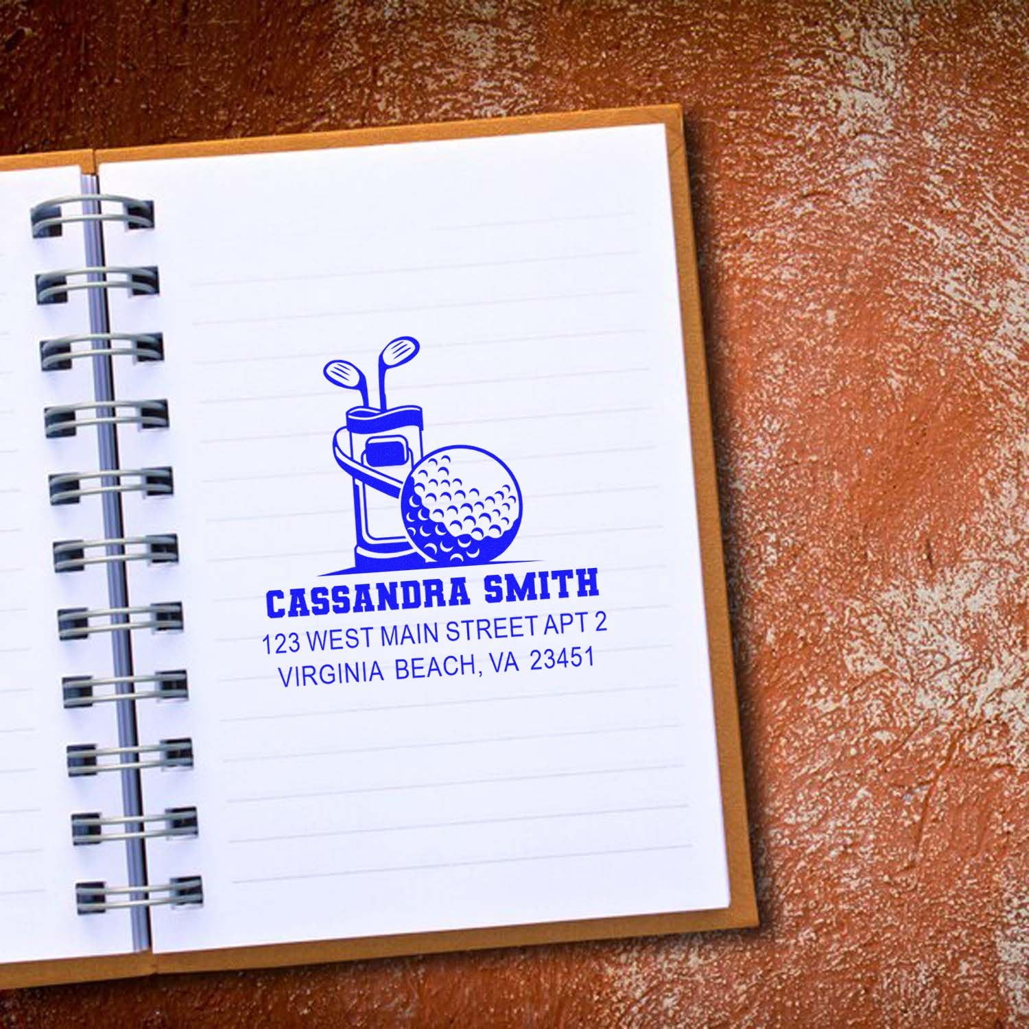 Slim Pre Inked Rubber Stamp Golf Gear Essentials - Scrapbook and Journal
