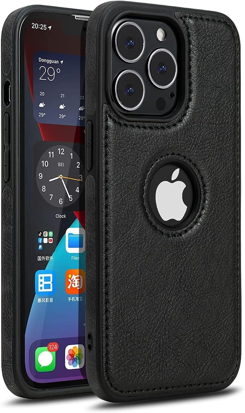 Erams Online for iPhone 15 Pro max, Case, Premium Leather Slim Luxury Elegant PU Flexible Bumper Non-Slip Grip Protective Cover Men Women Phone Back Case (for iPhone 15 Pro max, (Black) (B0CRVP4NMP) Amazon Price History, Amazon Price Tracker
