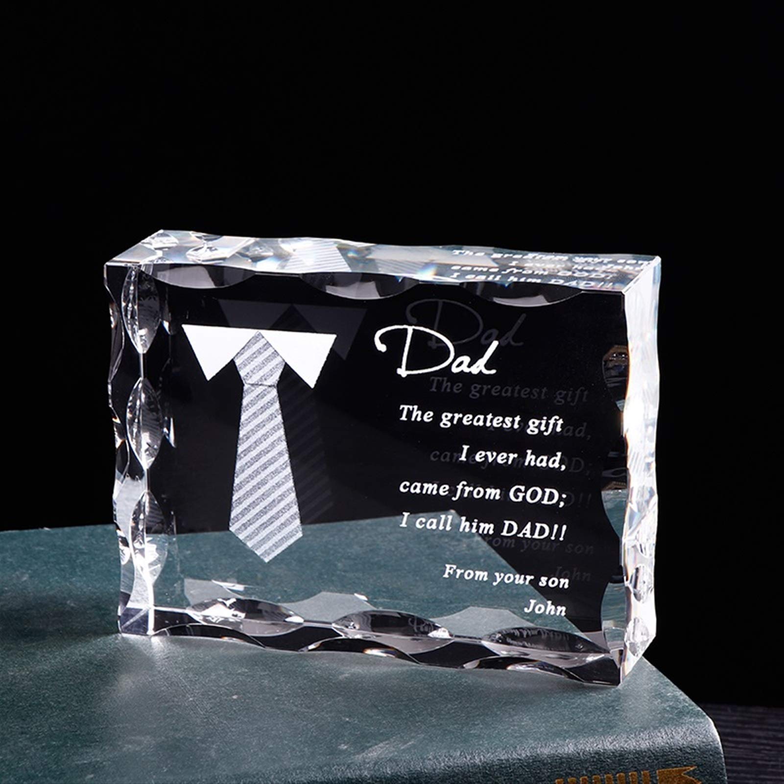 Cristallo Regalo per papà Personalizzato la Lettera di Cristallo Telaio Inciso Regalo di Compleanno per papà Festa del Padre Presente Souvenir soprammobili (Color : Gift for Mom)