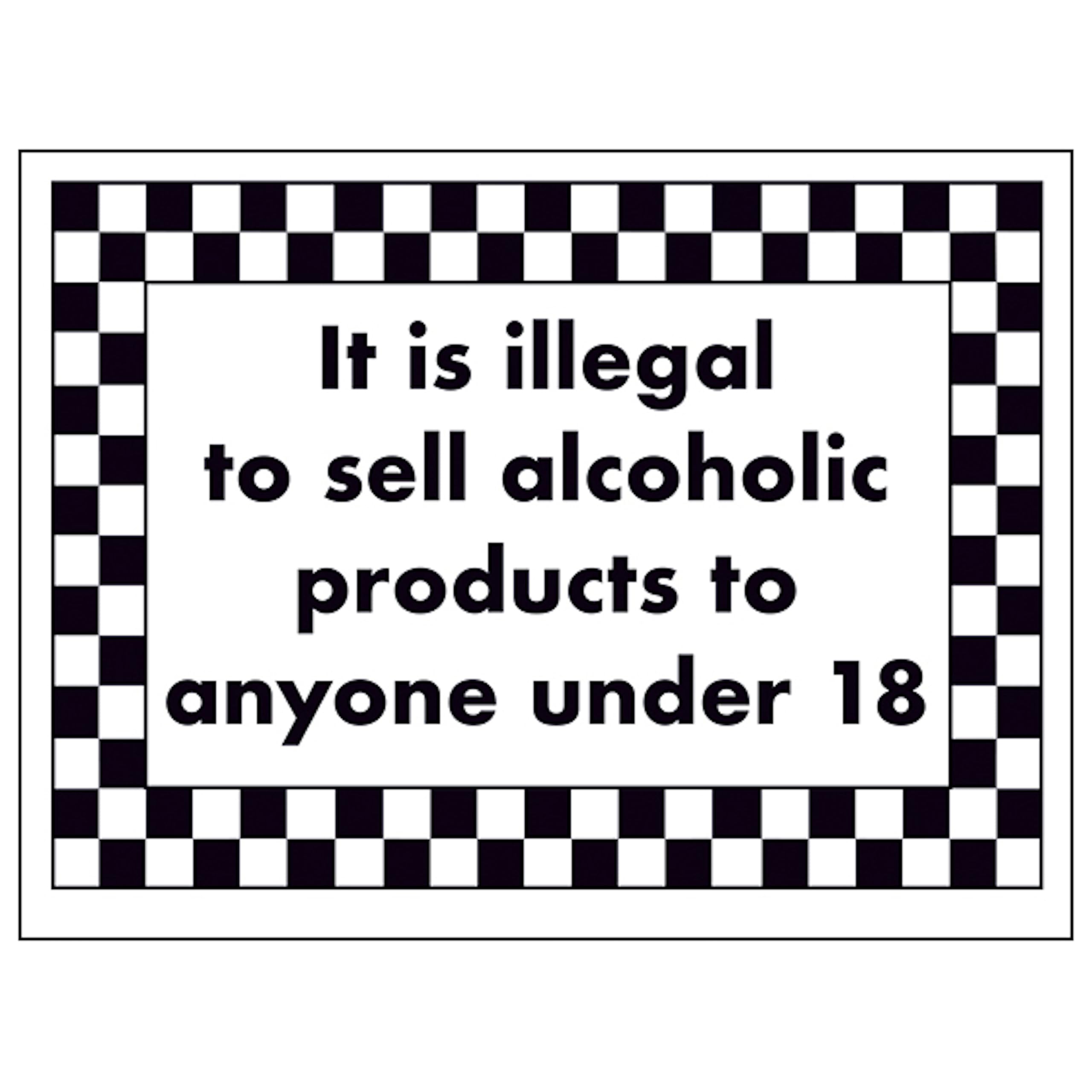 V Safety It Is Illegal To Sell Alcoholic Products To Anyone Under 18 200 x 150 mm - Glow In The Dark 1mm Rigid Plastic Safety Sign