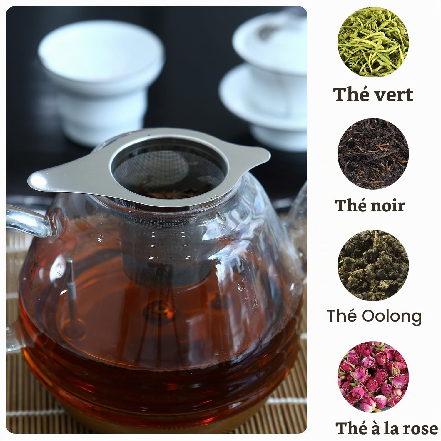 2 Pièces Infuseur Thé en 304 Acier Inoxydable, Infuseur à thé Trou Fin, Réutilisable Infuseur à Thé, Filtre à Thé Pour Tasses Et Théières De Différentes Tailles