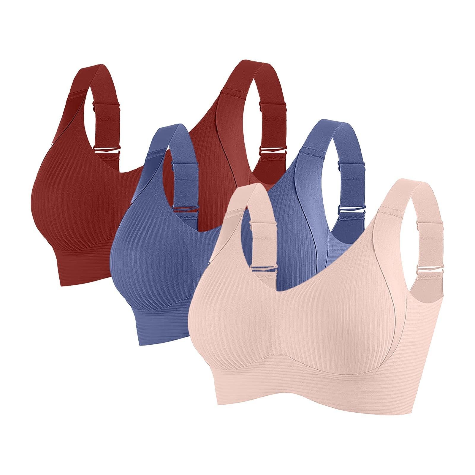 Set di 3 reggiseni senza cuciture, reggiseno da donna, senza cuciture, reggiseno da donna, anti-cedimento e anti-spalla, tinta unita, morbido e confortevole, per un comfort tutto il giorno, G1, XXL