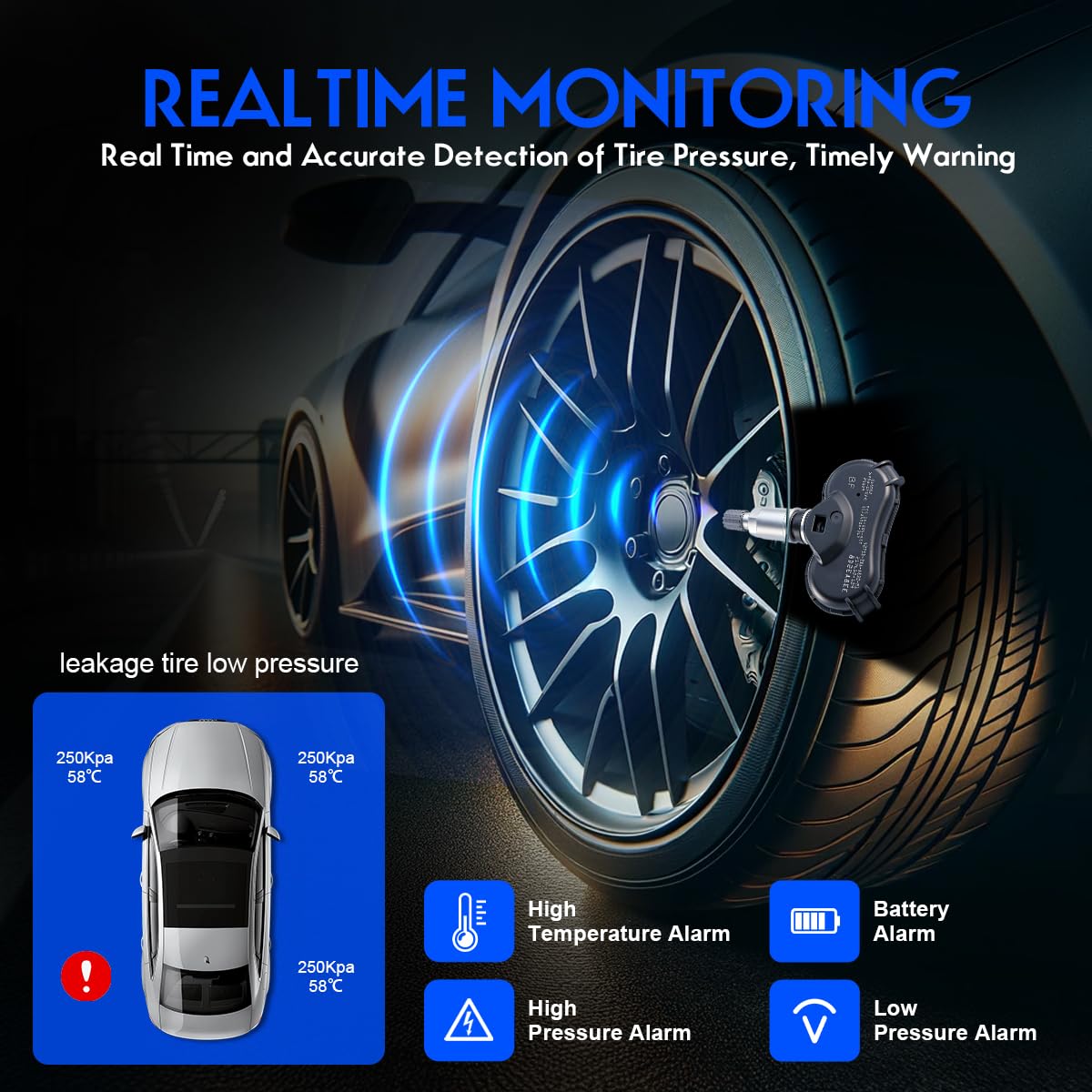 TPMS Tire Pressure Monitor Sensor, Compatible with Honda Civic Fit Odyssey Element CR-Z Insight Acura CSX, Replace#42753SNAA83