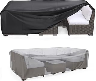 OnceNext Patio Furniture Set Cover Waterproof, Heavy Duty Funiture Covers for Outdoor Sectional Sofa Set Wicker Rattan Table Chair Rectangular (210CM x 110CM x 70CM)