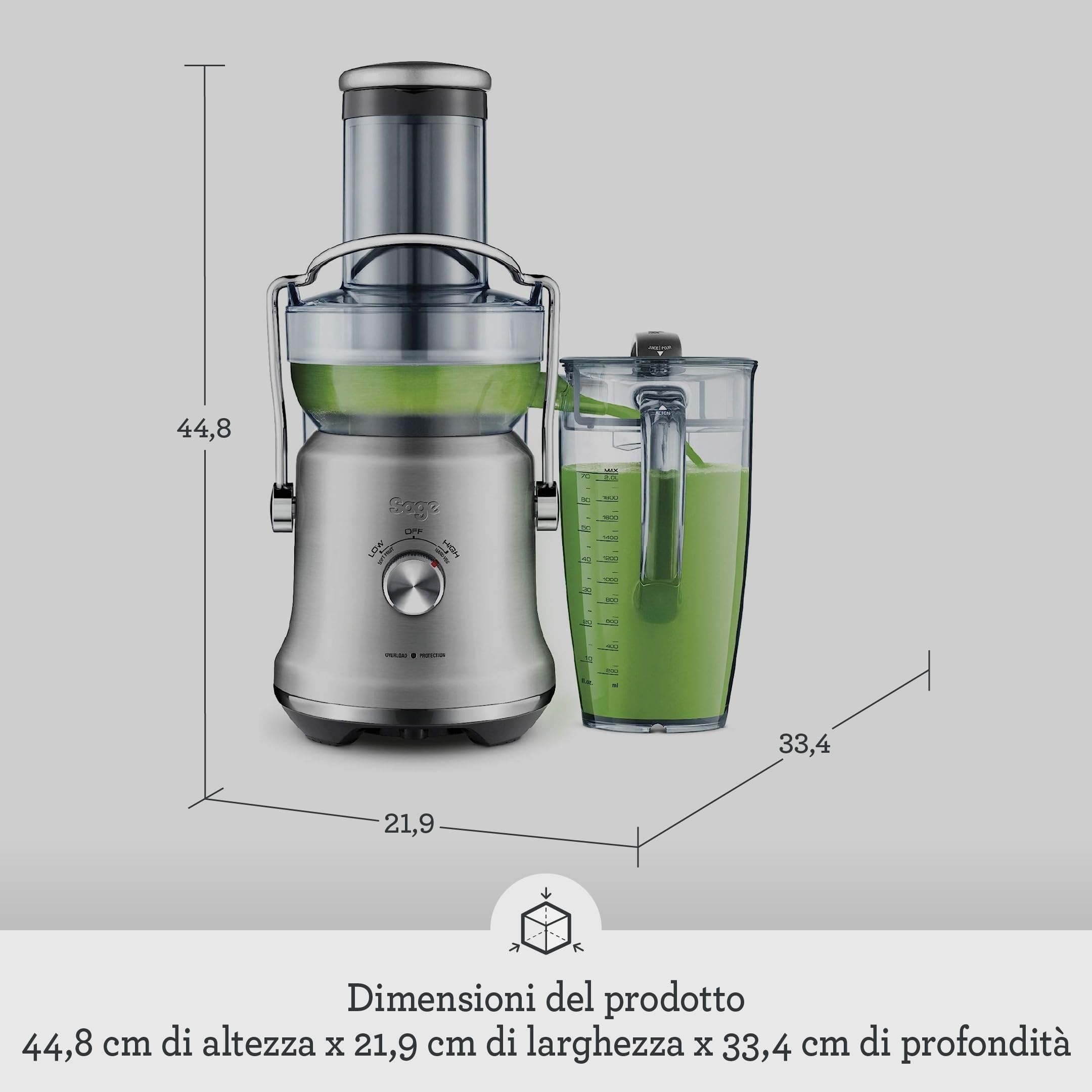 Sage - The Nutri Juicer Cold Plus - Spremiagrumi, Frullatore - Acciaio Inox Spazzolato
