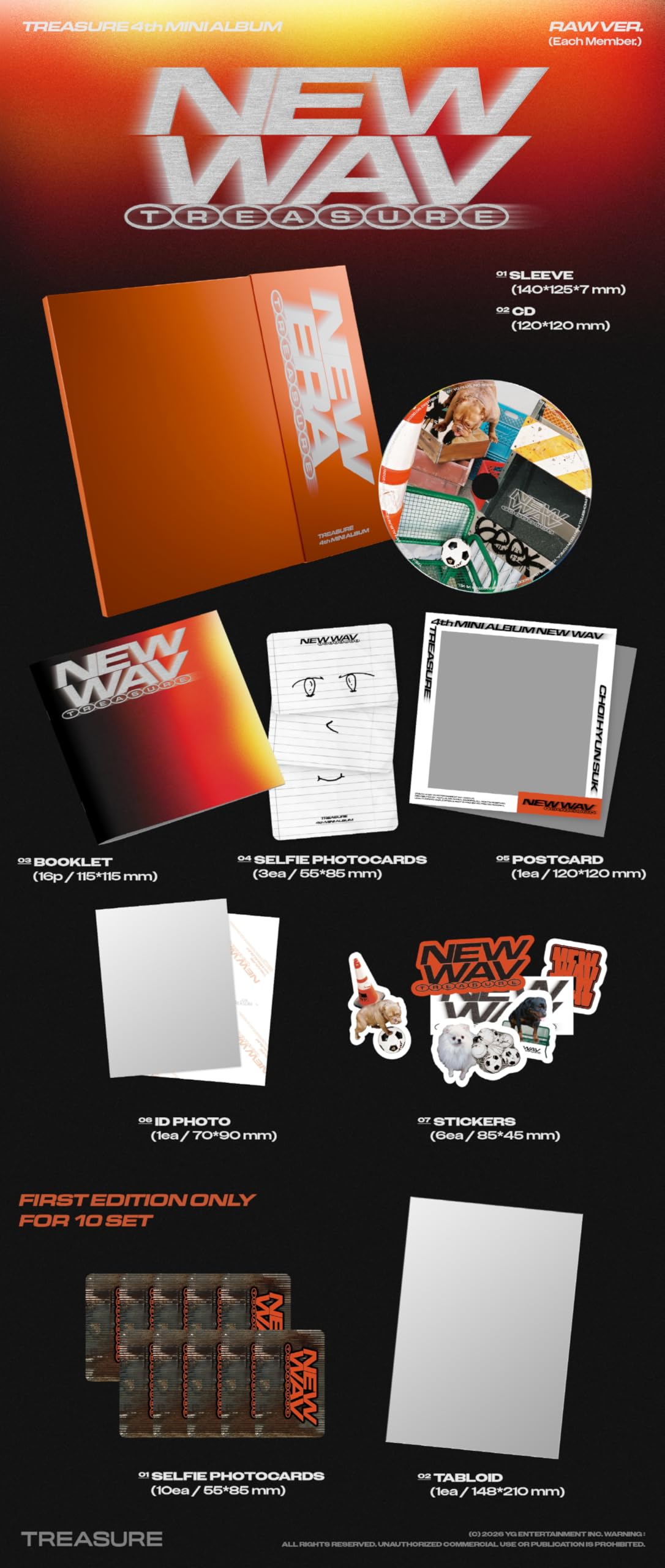 Amazon.co.jp: TREASURE NEW WAV 4th Mini Album RAW Random Version