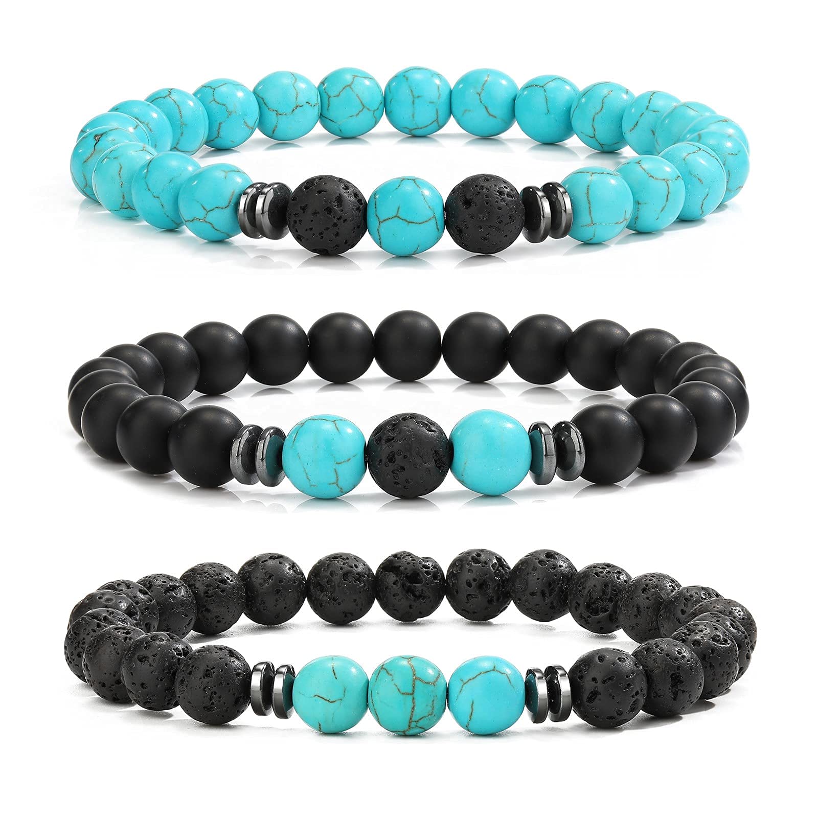 Hot And Bold Natural & Orignal Reiki Feng Shui Triple Protection Gem Stone Beads Combo Multi Layered Bracelets. Unisex. (B0B4BM57K7) Amazon Price History, Amazon Price Tracker